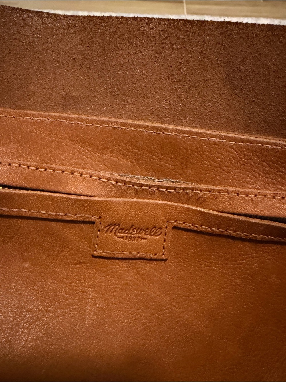 Madewell The Transport Tote English Saddle Brown Leather Classic Shoulder Bag - Picture 9 of 15